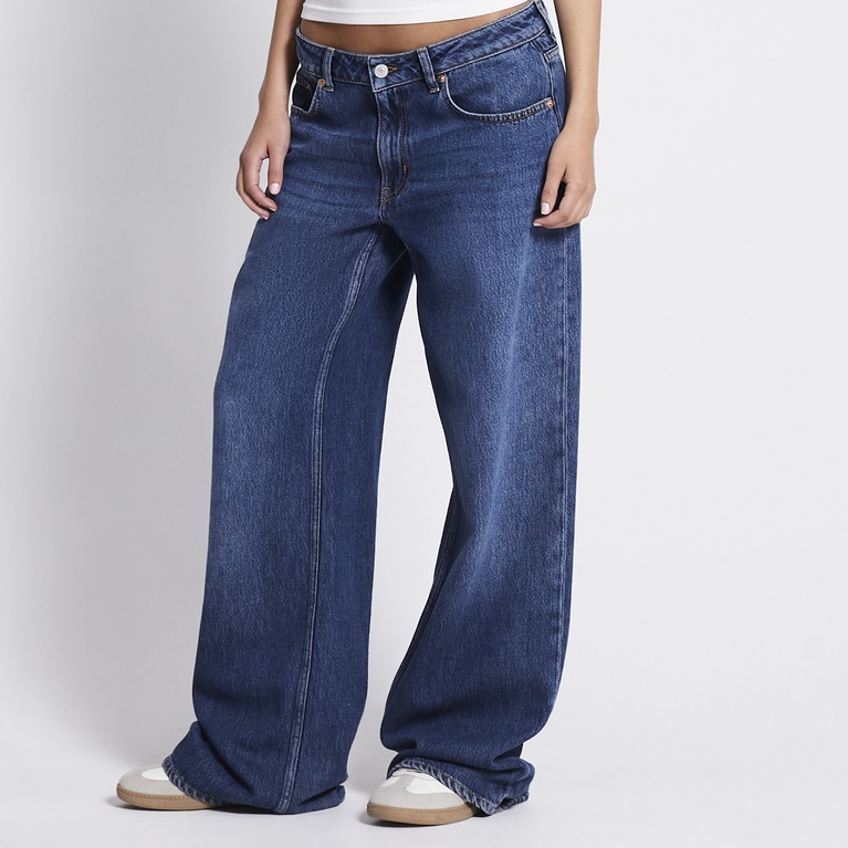 Mid waist wide jeans "Optiwide" Mid wash